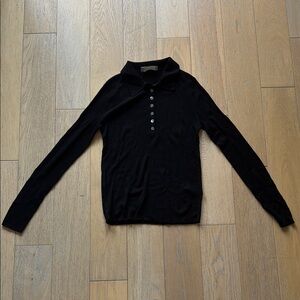 Everlane Black Long Sleeve Polo Shirt
